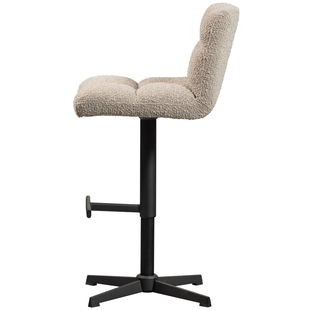 VINNY SWIVEL BAR STOOL BOUCLE SAND