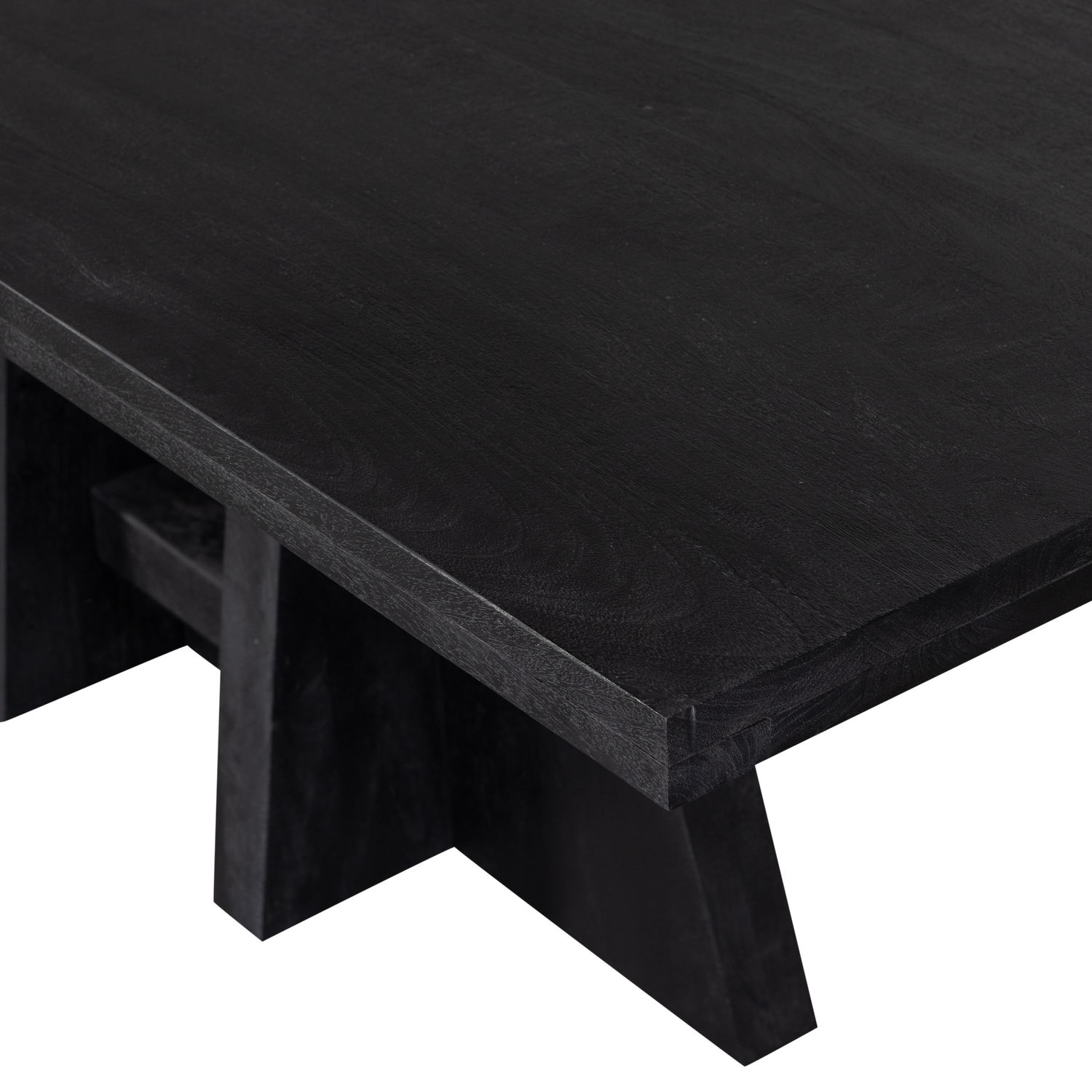KEAN DINING TABLE WITH CENTRE LEG MANGO WOOD BLACK 220x100CM