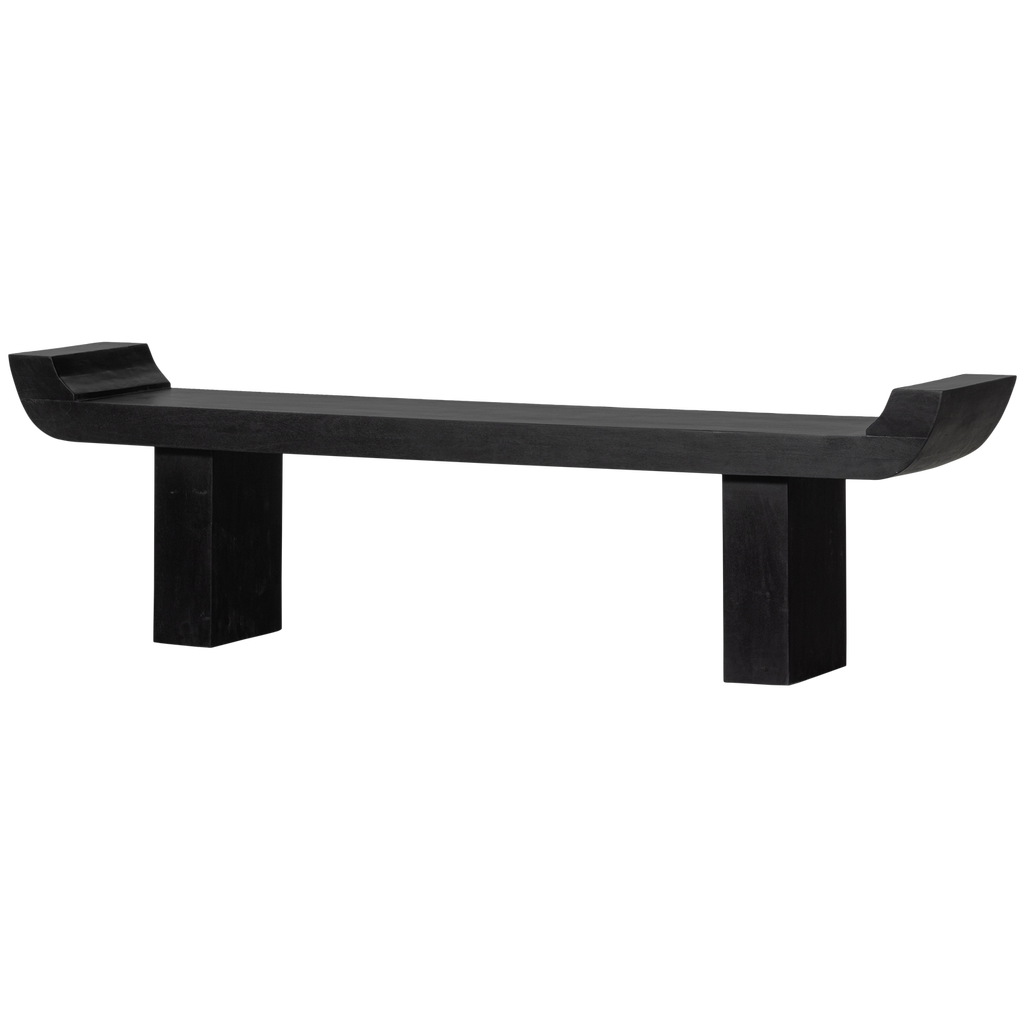 LOX BENCH WITH RAISED EDGES MANGO WOOD BLACK
