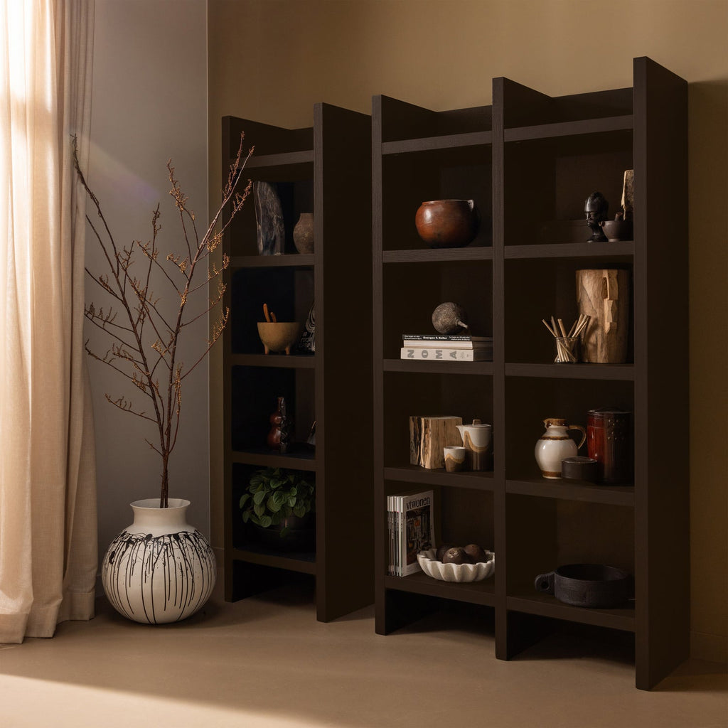 TIMO OPEN CABINET MDF DARK BROWN 195x100x40CM