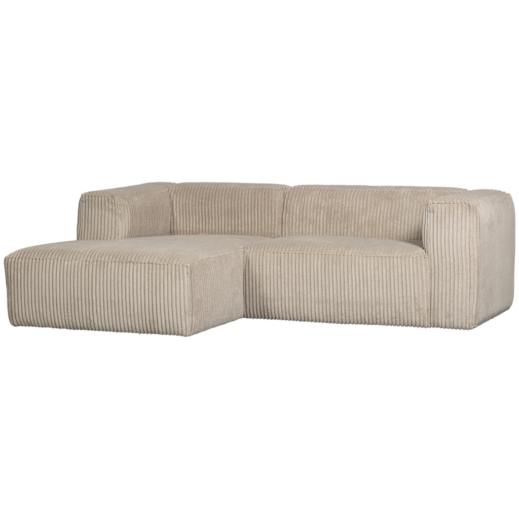 BEAN CHAISE LONGUE SOFA LEFT RIB FABRIC TRAVERTIN