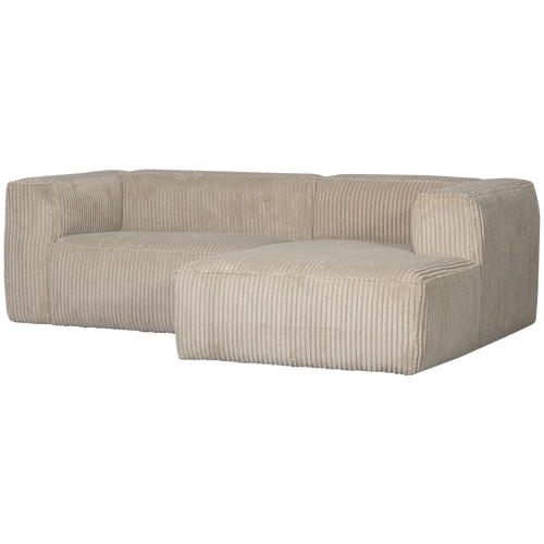 BEAN CHAISE LONGUE SOFA RIGHT RIB FABRIC TRAVERTIN