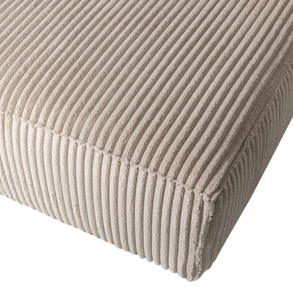 BEAN CHAISE LONGUE SOFA RIGHT RIB FABRIC TRAVERTIN