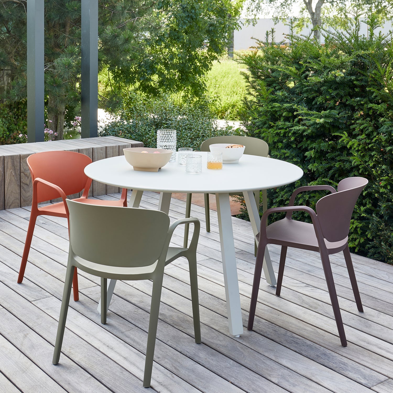 AUKE GARDEN TABLE ALUMINIUM MIST 75xO120CM