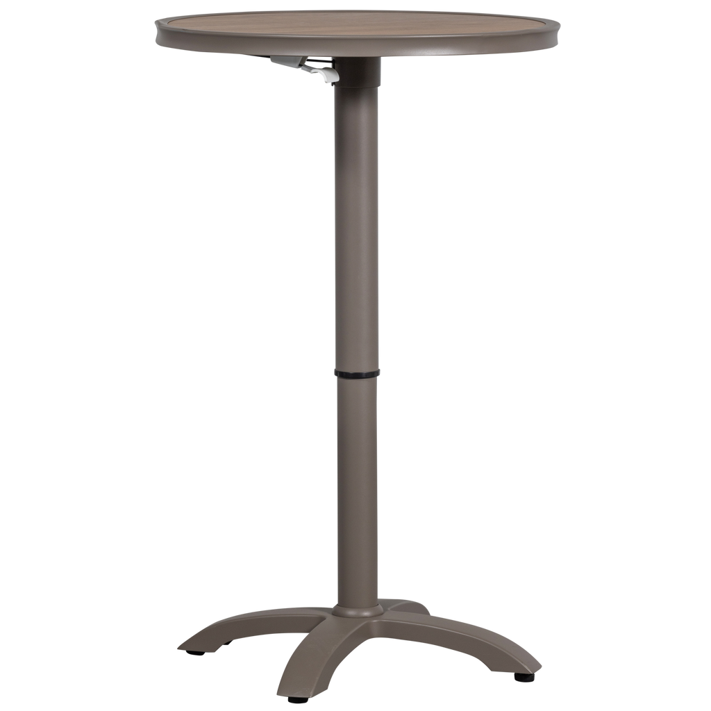 JEPPE HEIGHT ADJUSTABLE BAR TABLE GARDEN ALUMINUM BROWN/GREY
