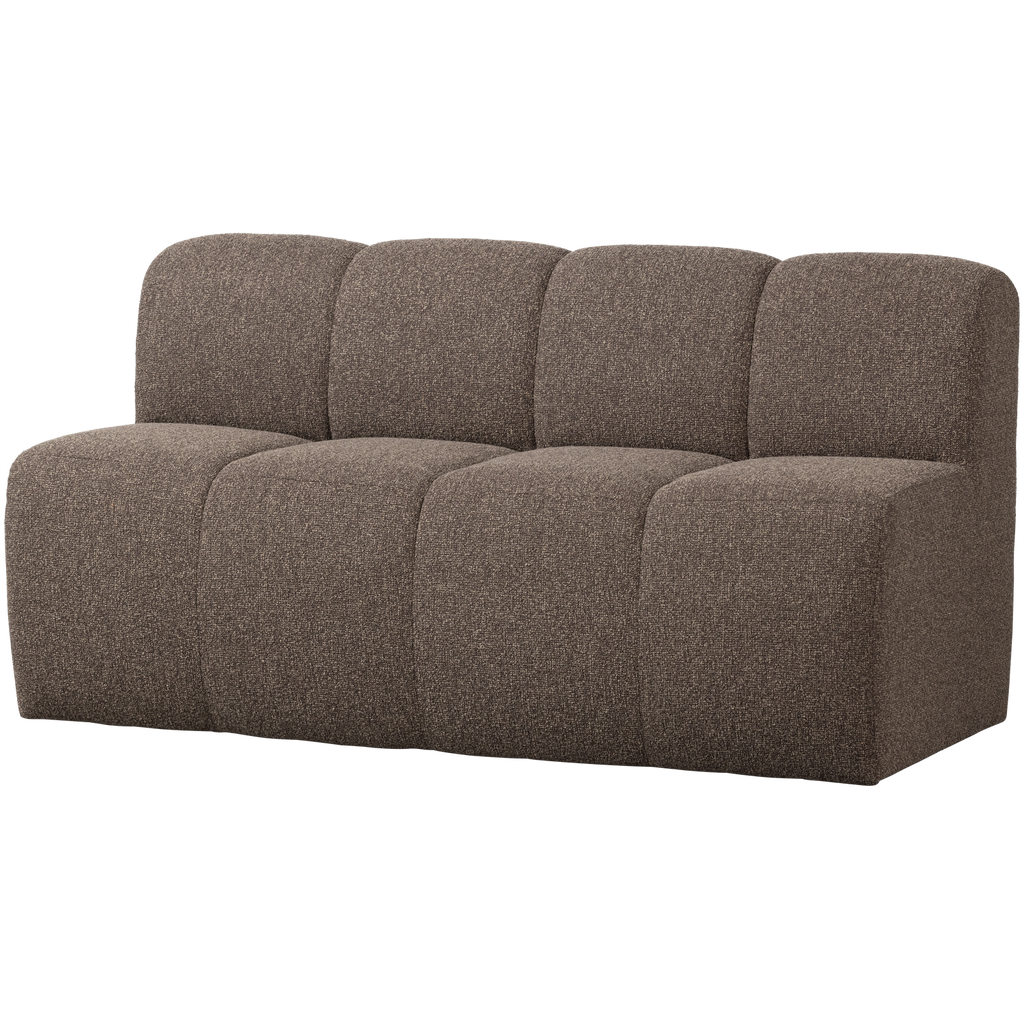 MOJO DINING BENCH 164 CM WITH BACKREST BOUCLE BROWN MELANGE