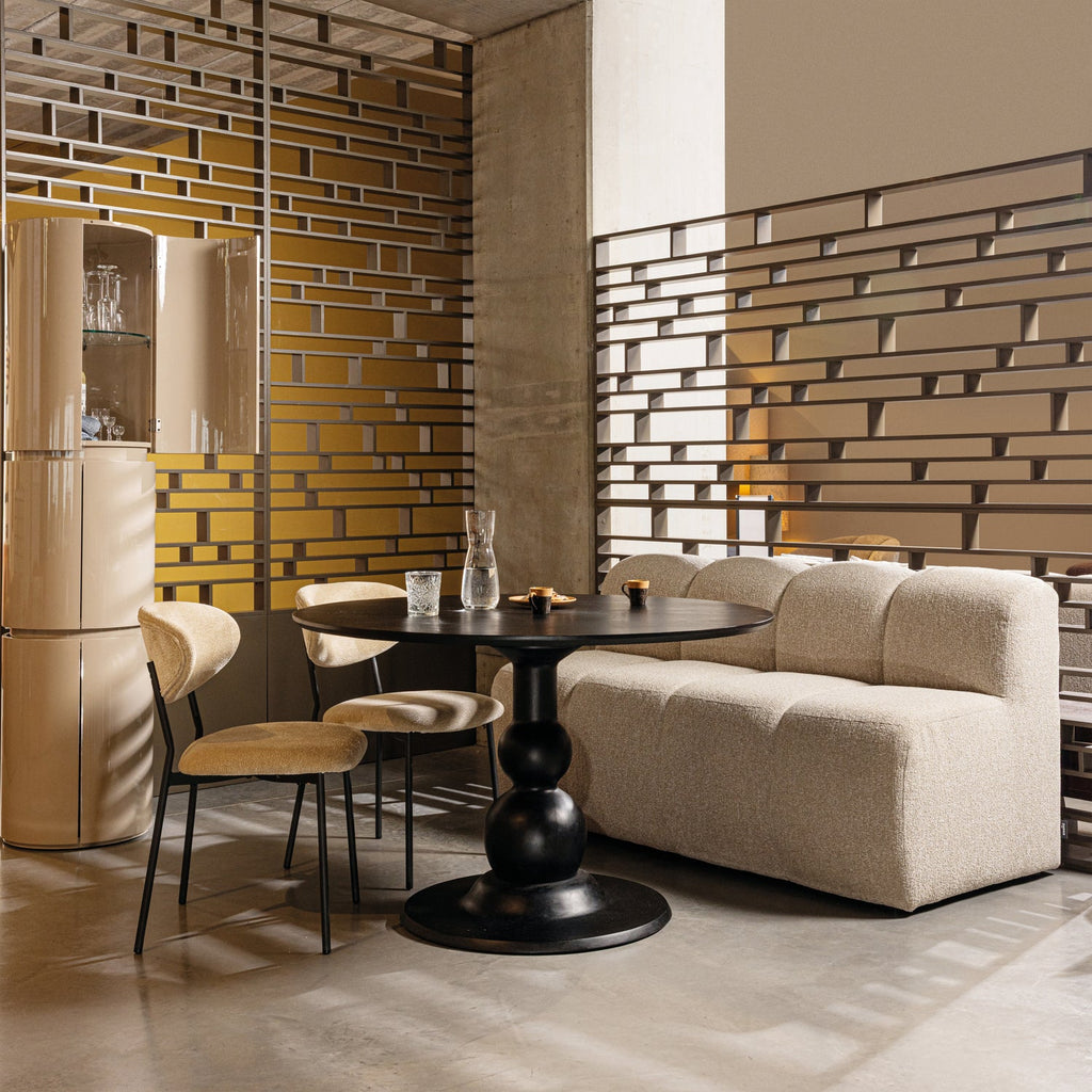BLANCO DINING TABLE O120CM MANGO WOOD BLACK