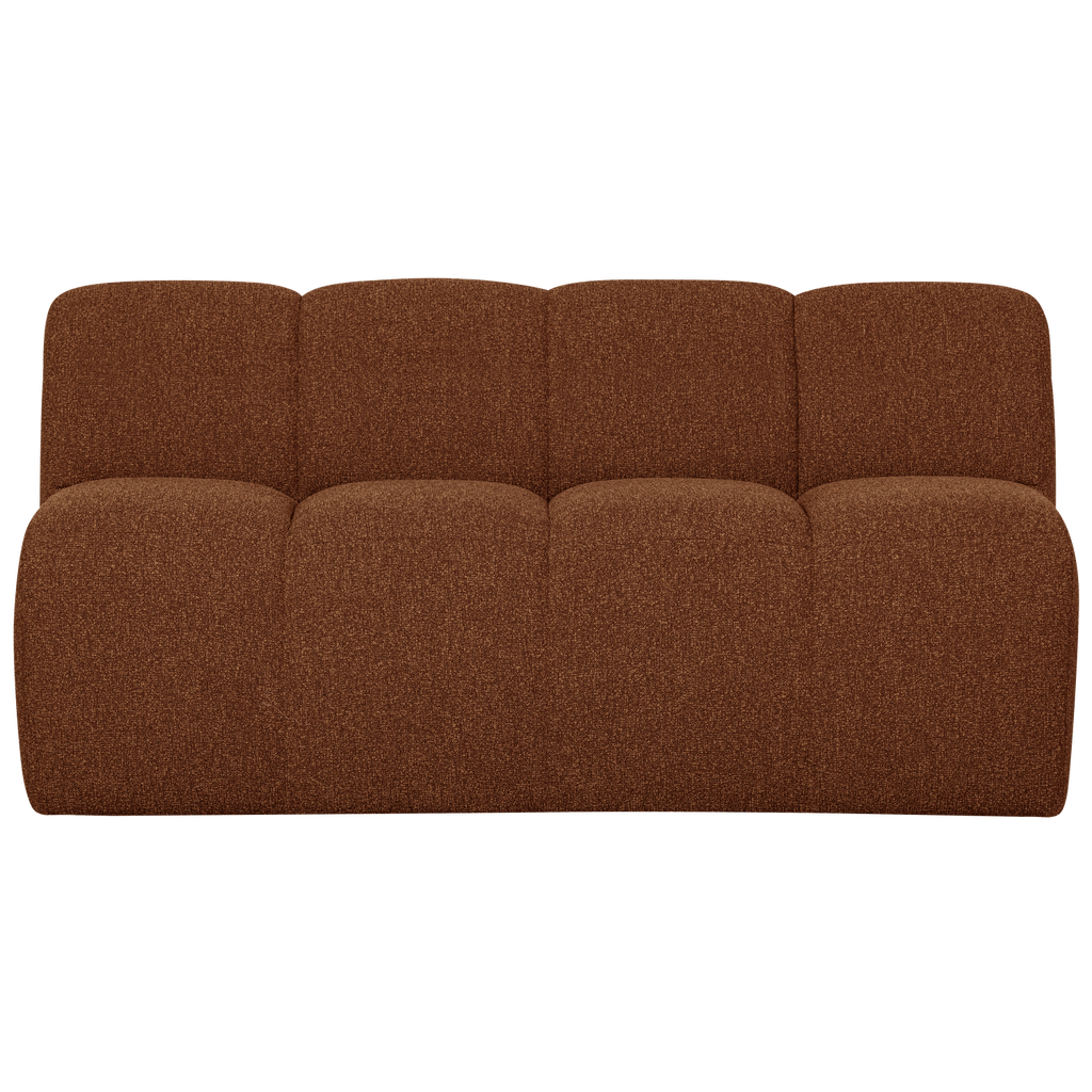 MOJO DINING BENCH 164 CM WITH BACKREST BOUCLE RUST BROWN MEL