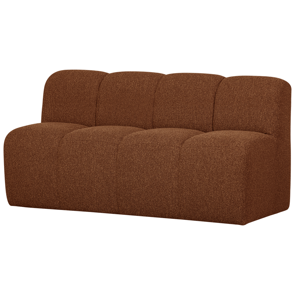 MOJO DINING BENCH 164 CM WITH BACKREST BOUCLE RUST BROWN MEL