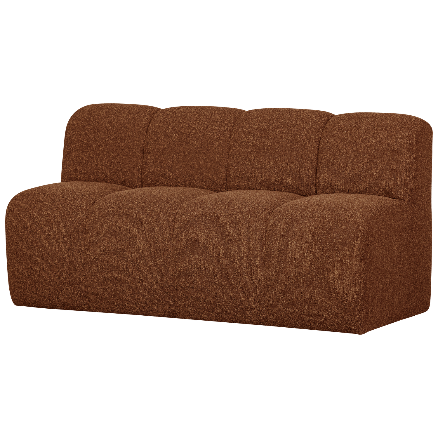 MOJO DINING BENCH 164 CM WITH BACKREST BOUCLE RUST BROWN MEL