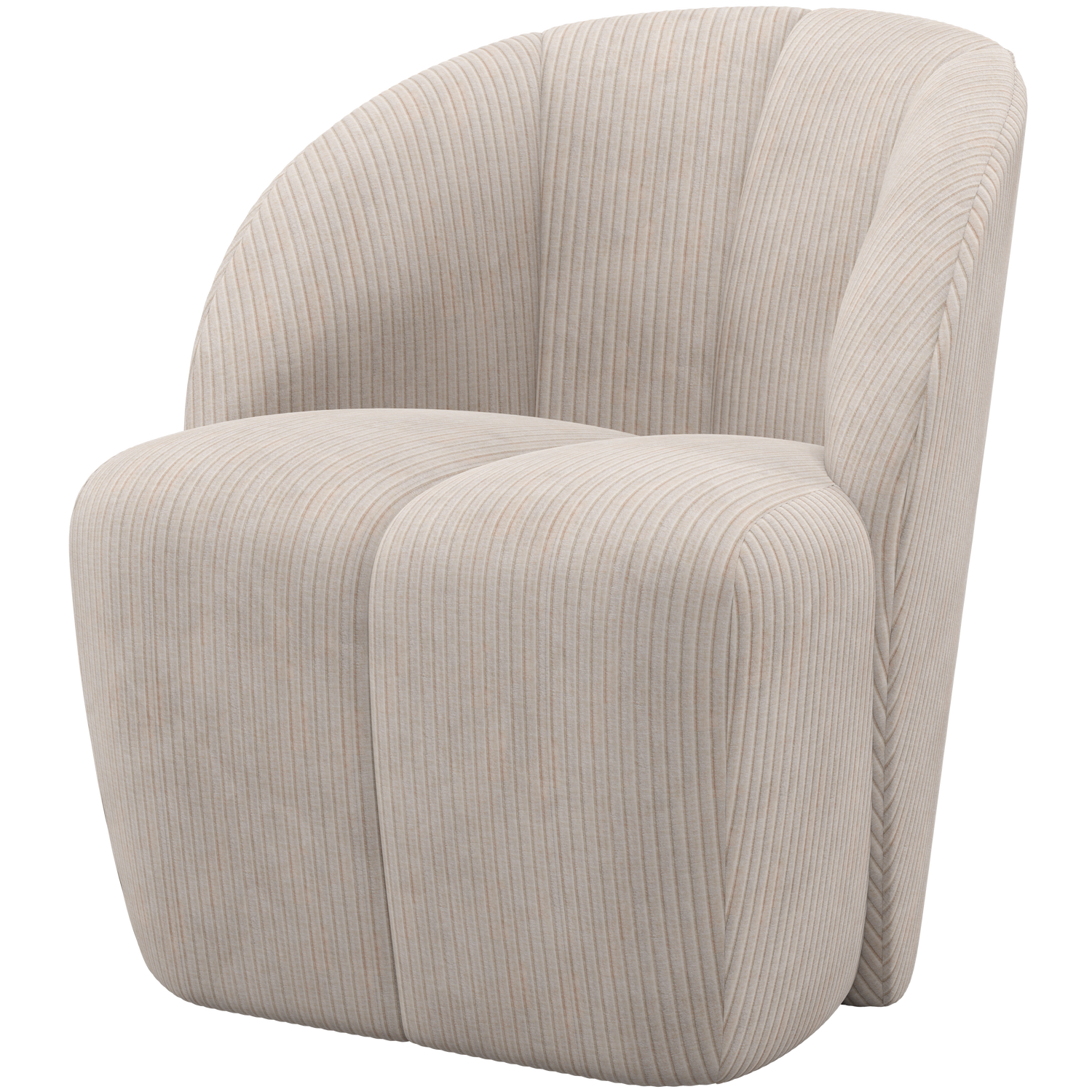 MOJO SWIVEL ARMCHAIR WOVEN RIB FABRIC ECRU