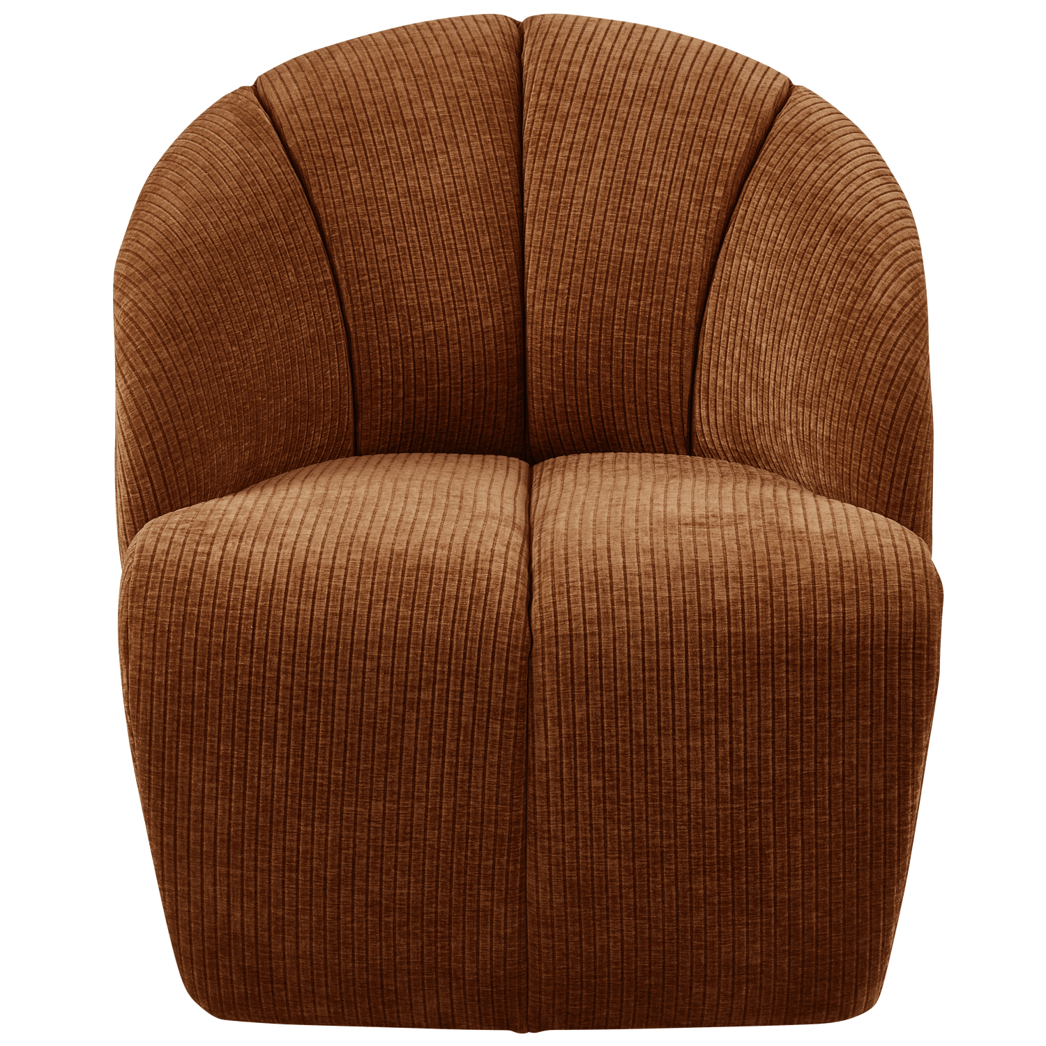 MOJO SWIVEL ARMCHAIR WOVEN RIB FABRIC RUST BROWN