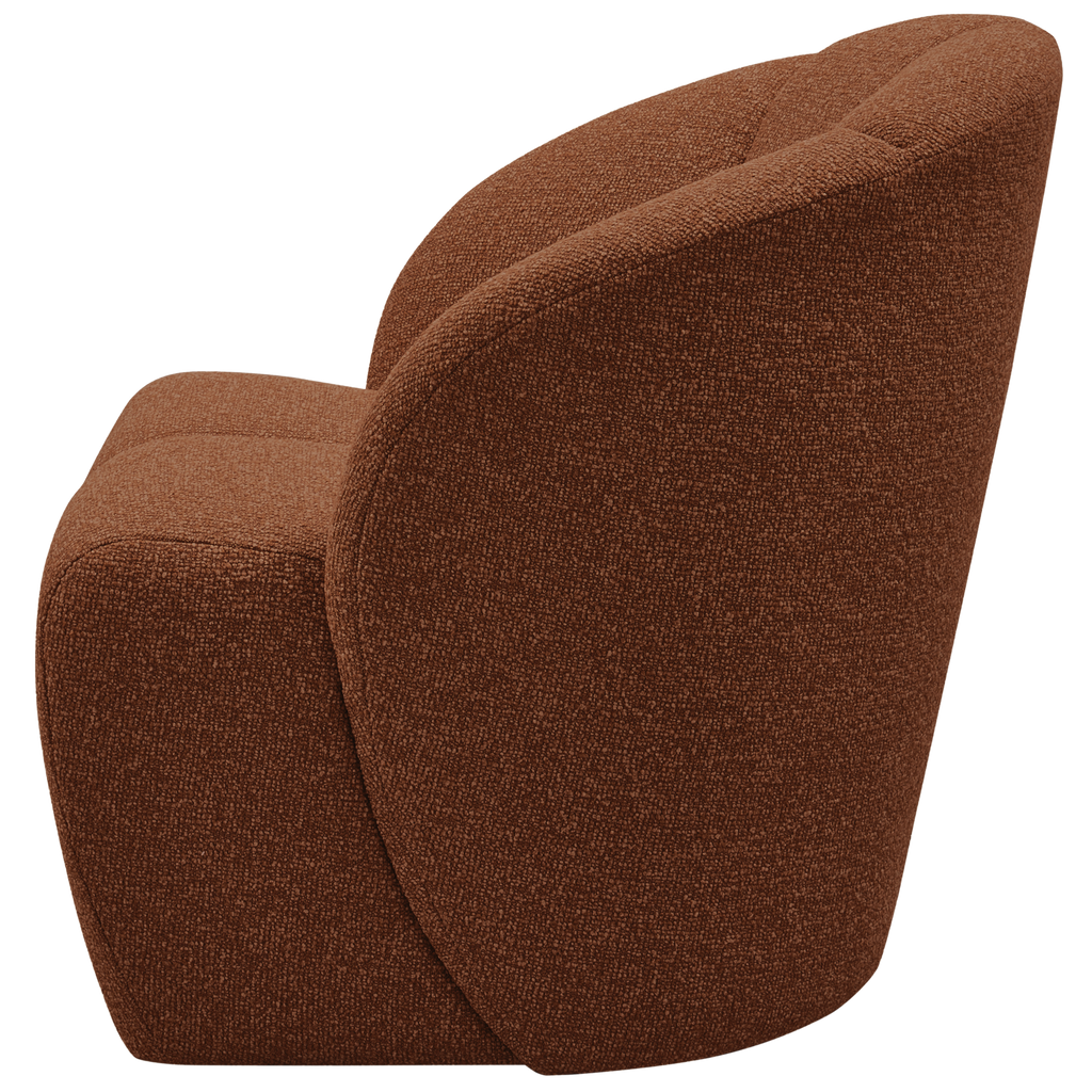 MOJO SWIVEL ARMCHAIR BOUCLE RUST BROWN MELANGE