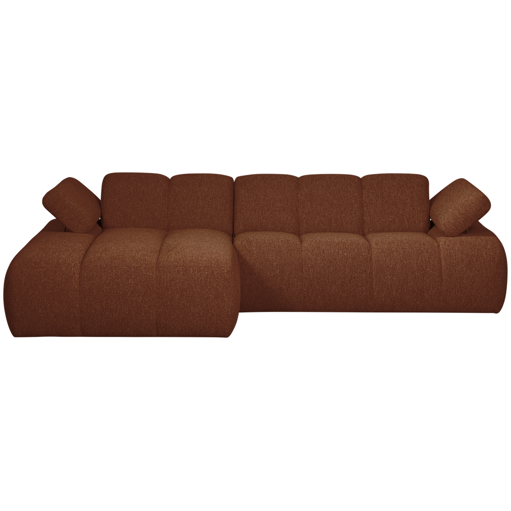 MOJO CHAISE LONGUE SOFA LEFT BOUCLE RUST BROWN MELANGE