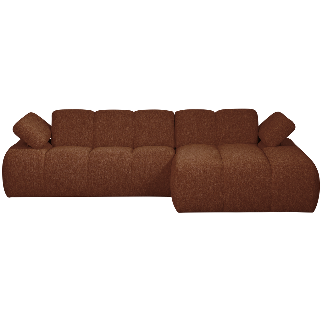 MOJO CHAISE LONGUE SOFA RIGHT BOUCLE RUST BROWN MELANGE