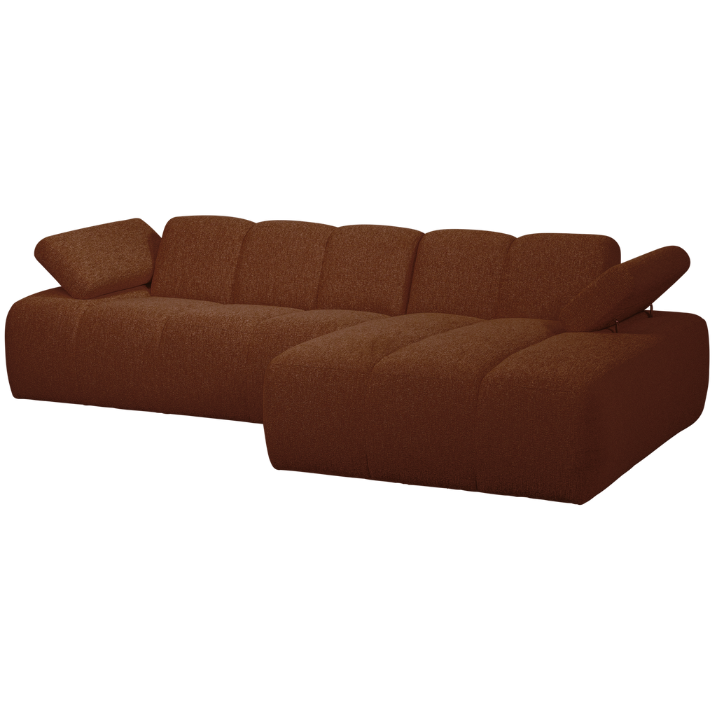 MOJO CHAISE LONGUE SOFA RIGHT BOUCLE RUST BROWN MELANGE