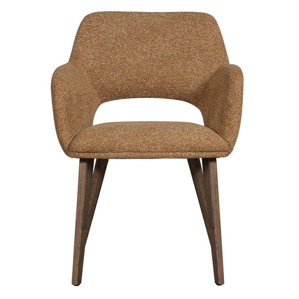 MURAT DINING CHAIR YELLOW WITH WOODEN LEG BROWN