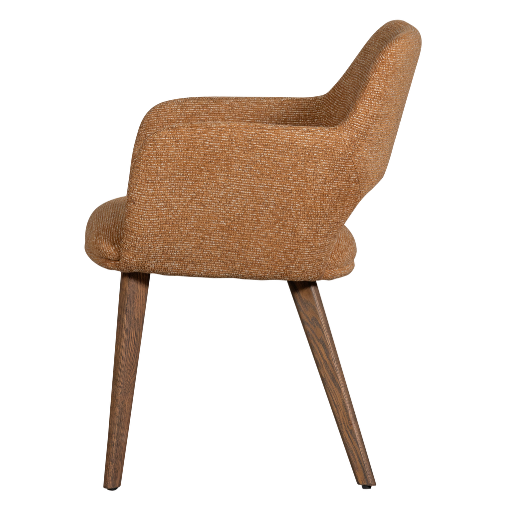 MURAT DINING CHAIR YELLOW WITH WOODEN LEG BROWN