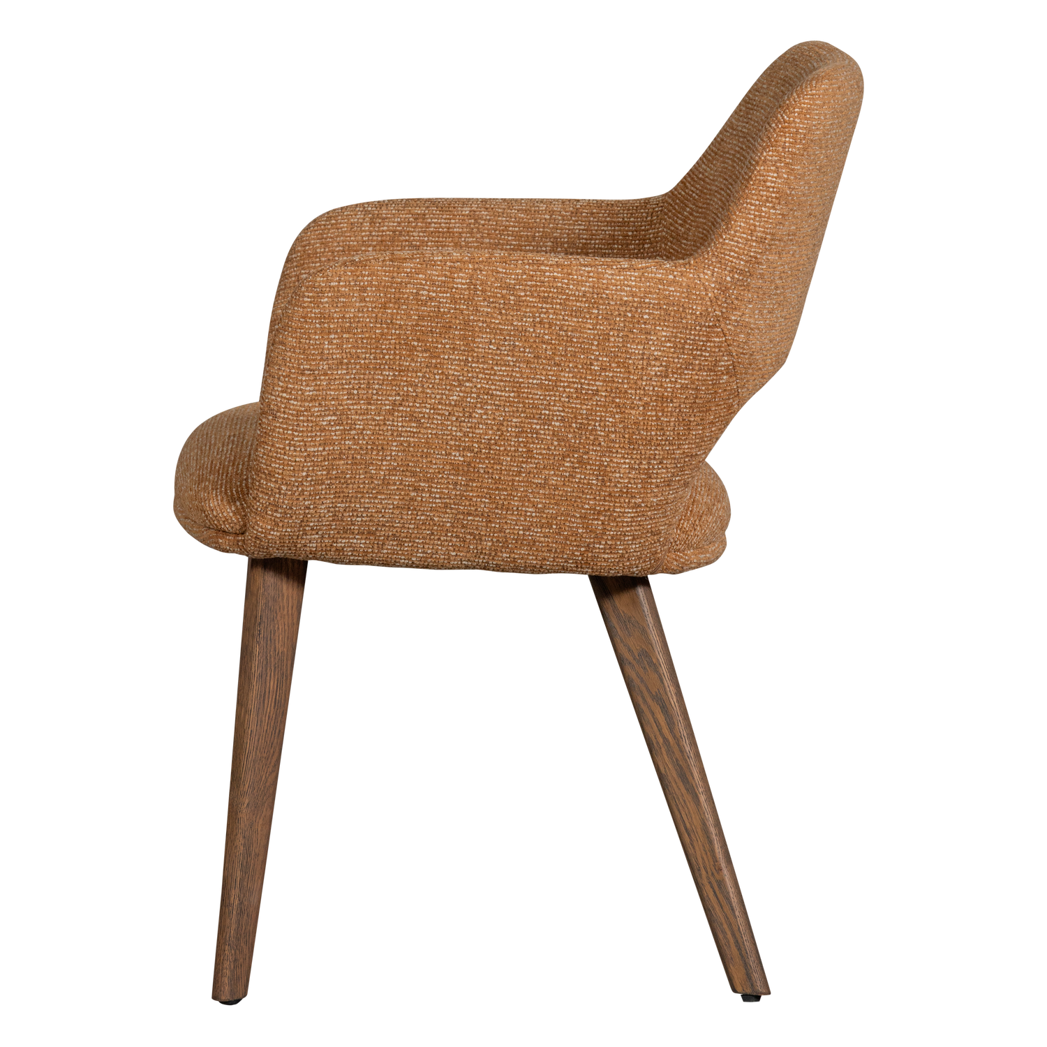 MURAT DINING CHAIR YELLOW WITH WOODEN LEG BROWN