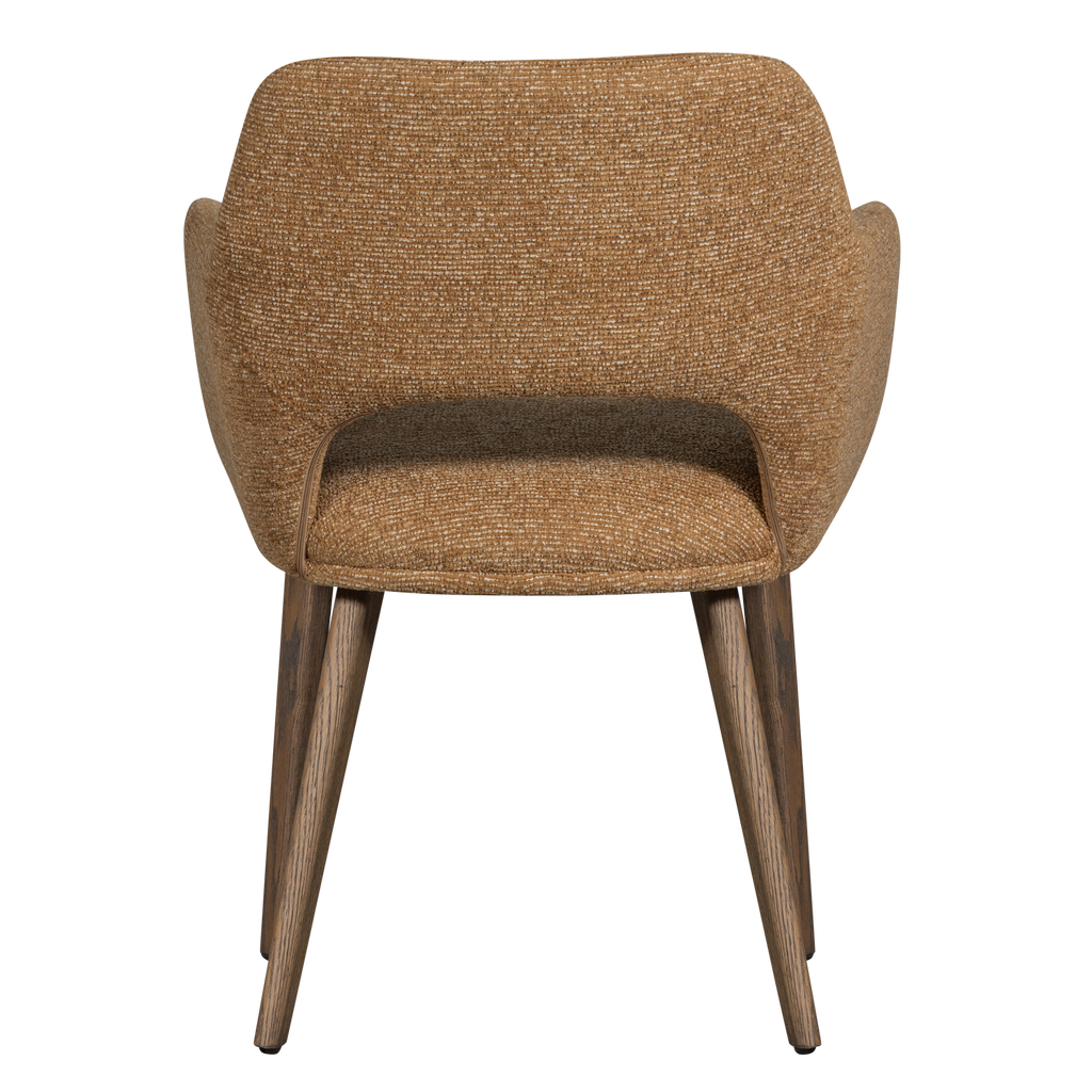 MURAT DINING CHAIR YELLOW WITH WOODEN LEG BROWN