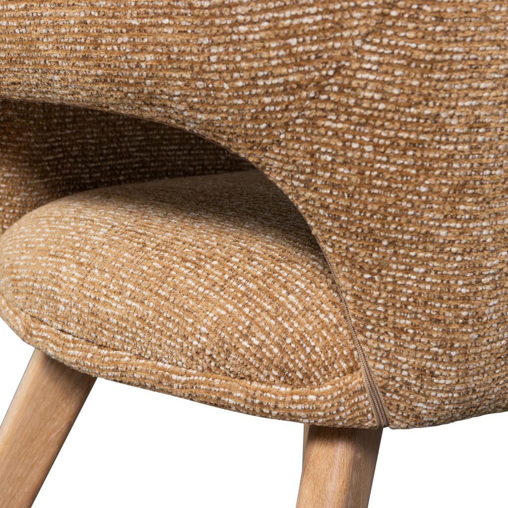 MURAT DINING CHAIR YELLOW WITH WOODEN LEG NATURAL