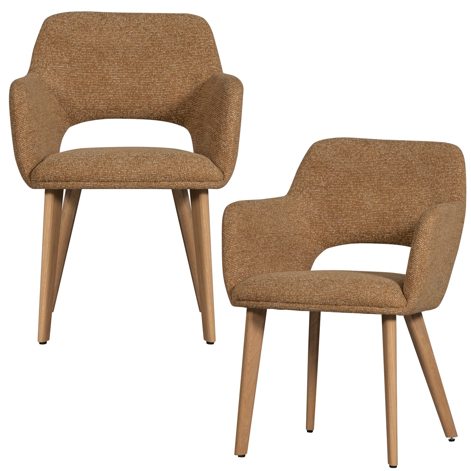 MURAT DINING CHAIR YELLOW WITH WOODEN LEG NATURAL