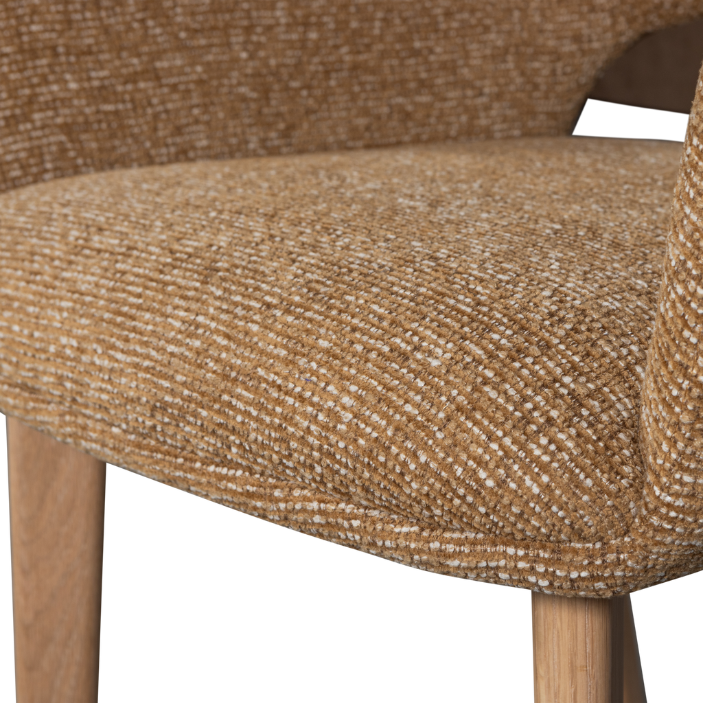 MURAT DINING CHAIR YELLOW WITH WOODEN LEG NATURAL