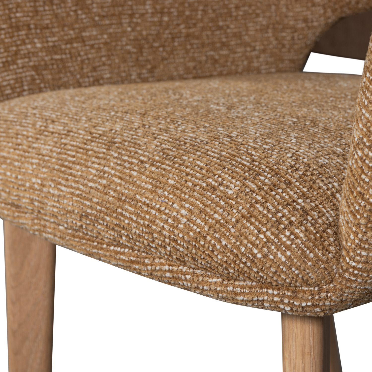 MURAT DINING CHAIR YELLOW WITH WOODEN LEG NATURAL