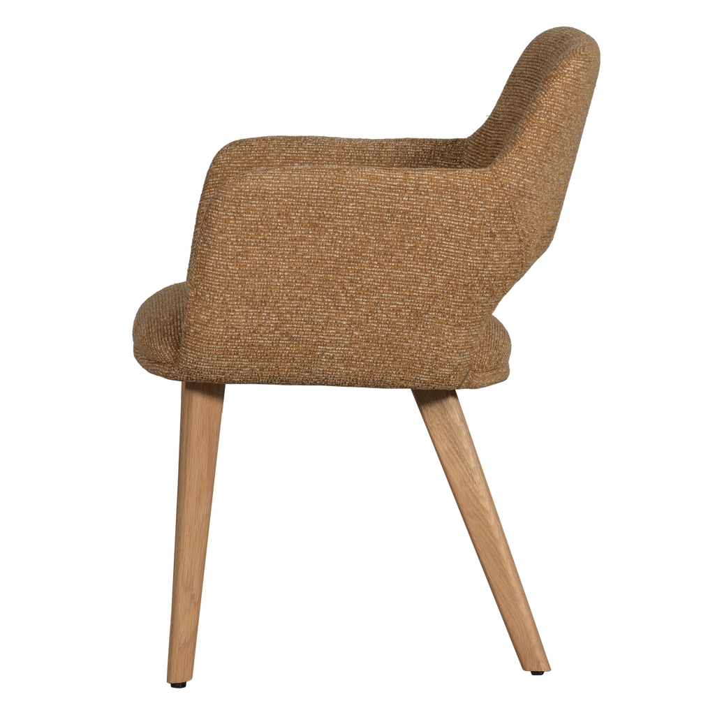 MURAT DINING CHAIR YELLOW WITH WOODEN LEG NATURAL