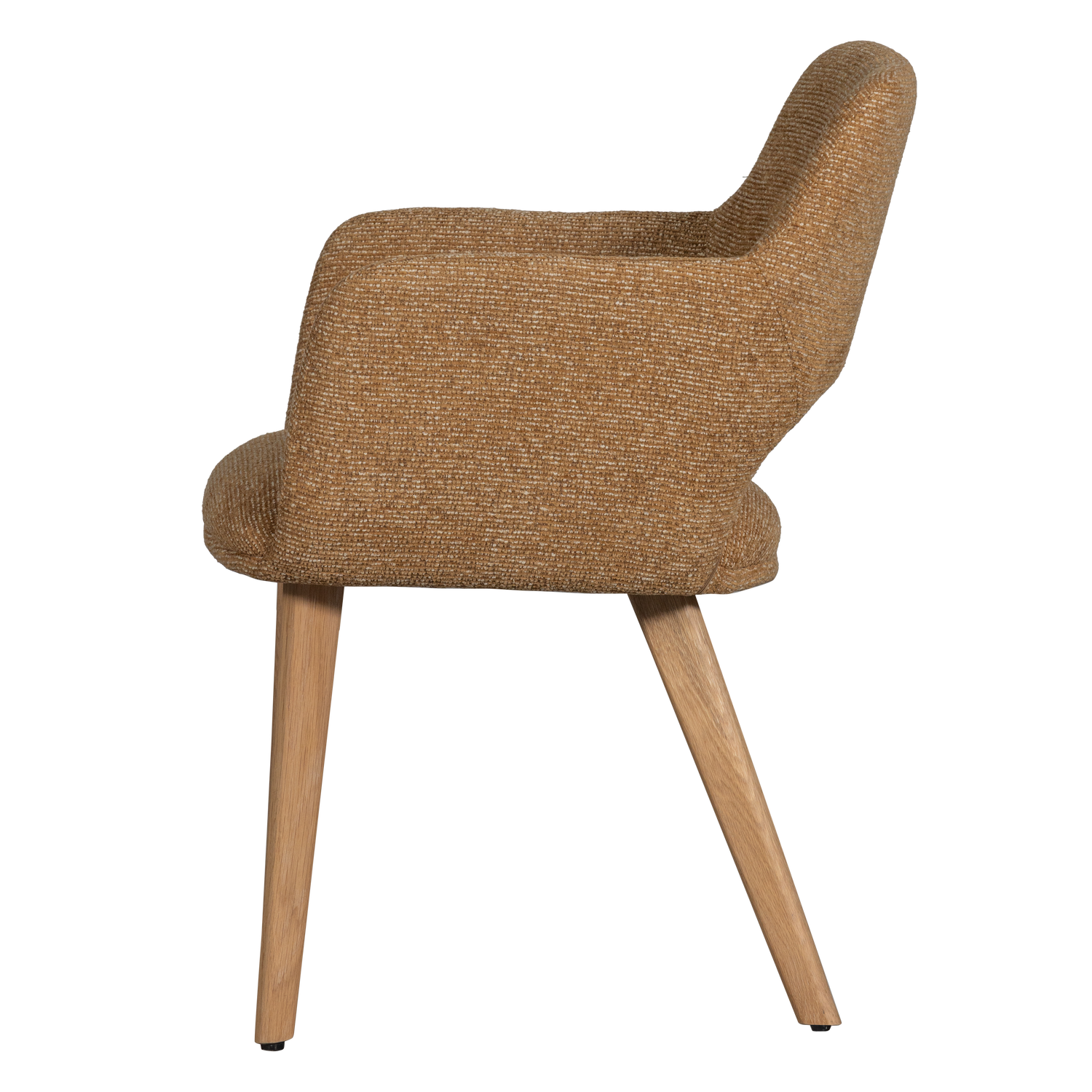 MURAT DINING CHAIR YELLOW WITH WOODEN LEG NATURAL