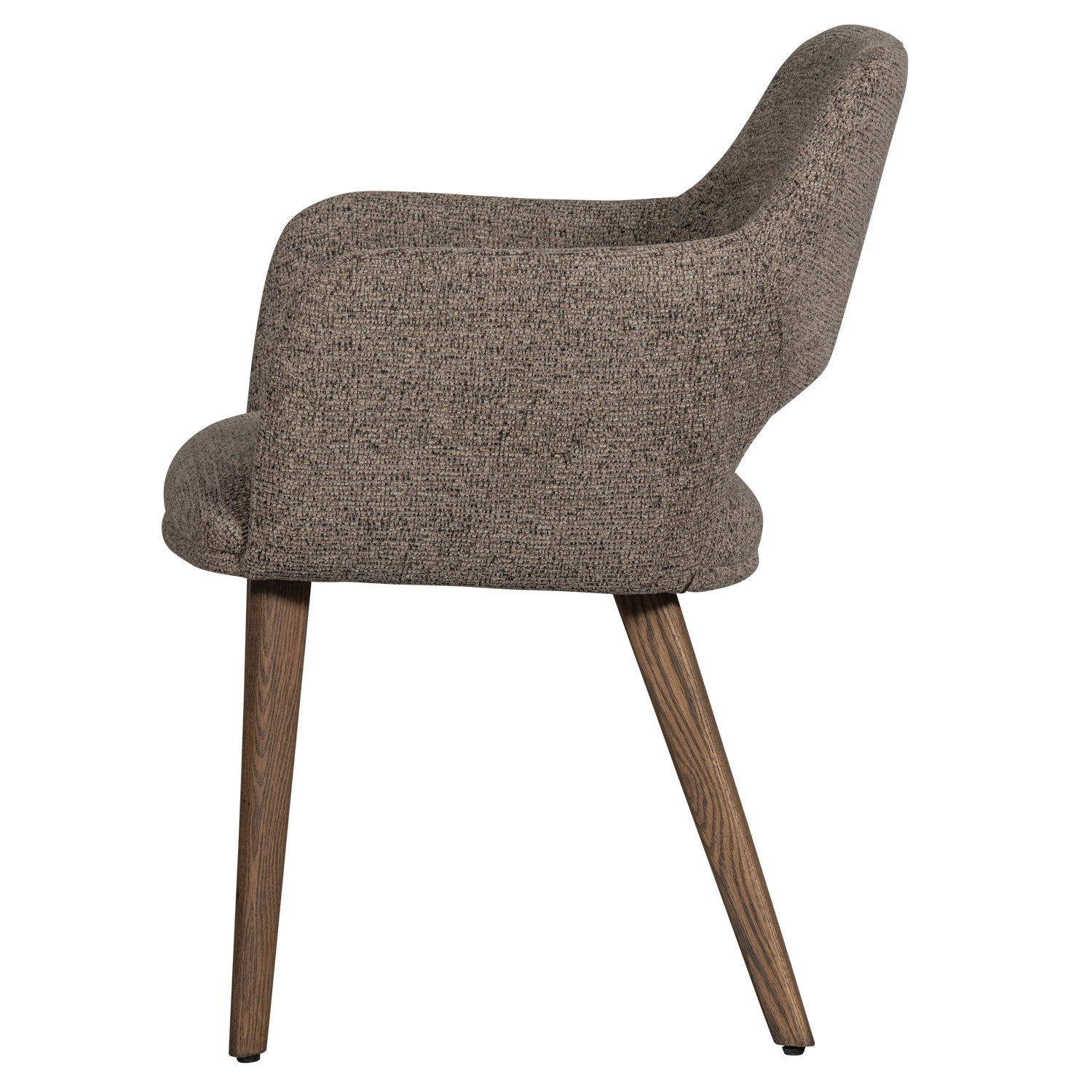 MURAT DINING CHAIR TAUPE WITH WOODEN LEG BROWN