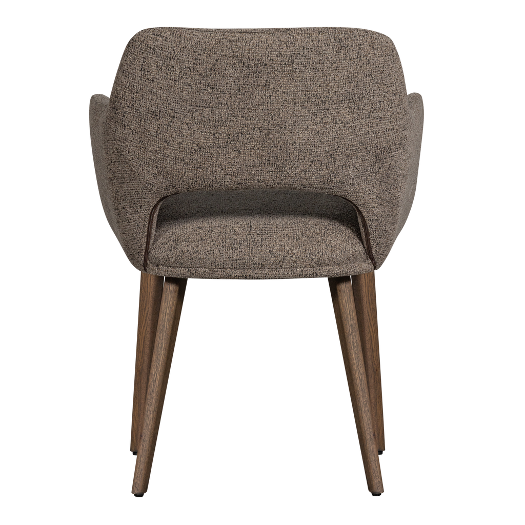 MURAT DINING CHAIR TAUPE WITH WOODEN LEG BROWN