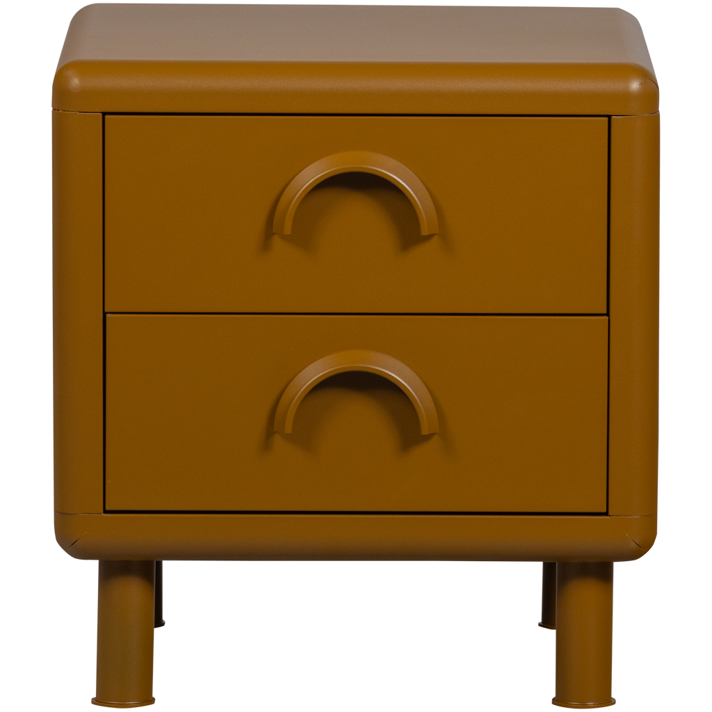RUNE DRESSER/NIGHT STAND 2 DRAWERS METAL HONEY YELLOW