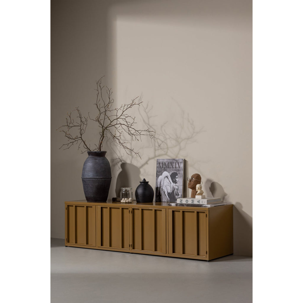 LEVEL TV STAND METAL HONEY YELLOW 44x160CM