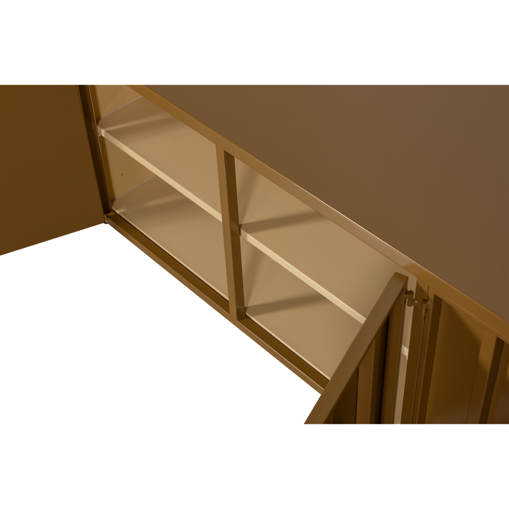 LEVEL TV STAND METAL HONEY YELLOW 44x160CM