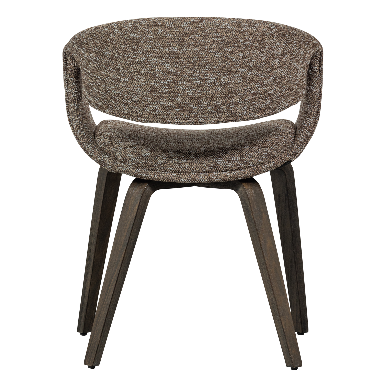 YOSSI DINING CHAIR BROWN WITH WOODEN LEG DARK BROWN