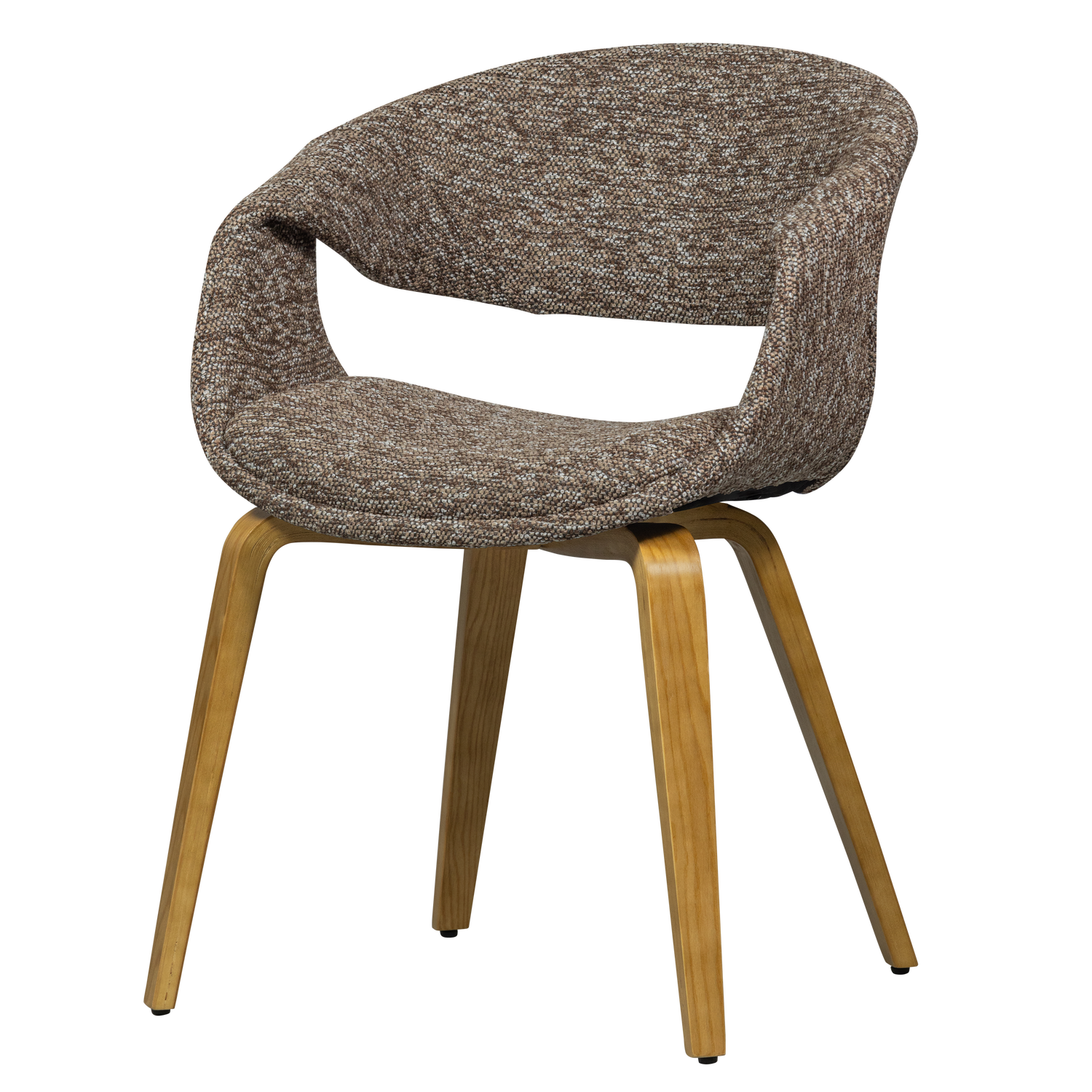 YOSSI DINING CHAIR BROWN WITH WOODEN LEG NATURAL
