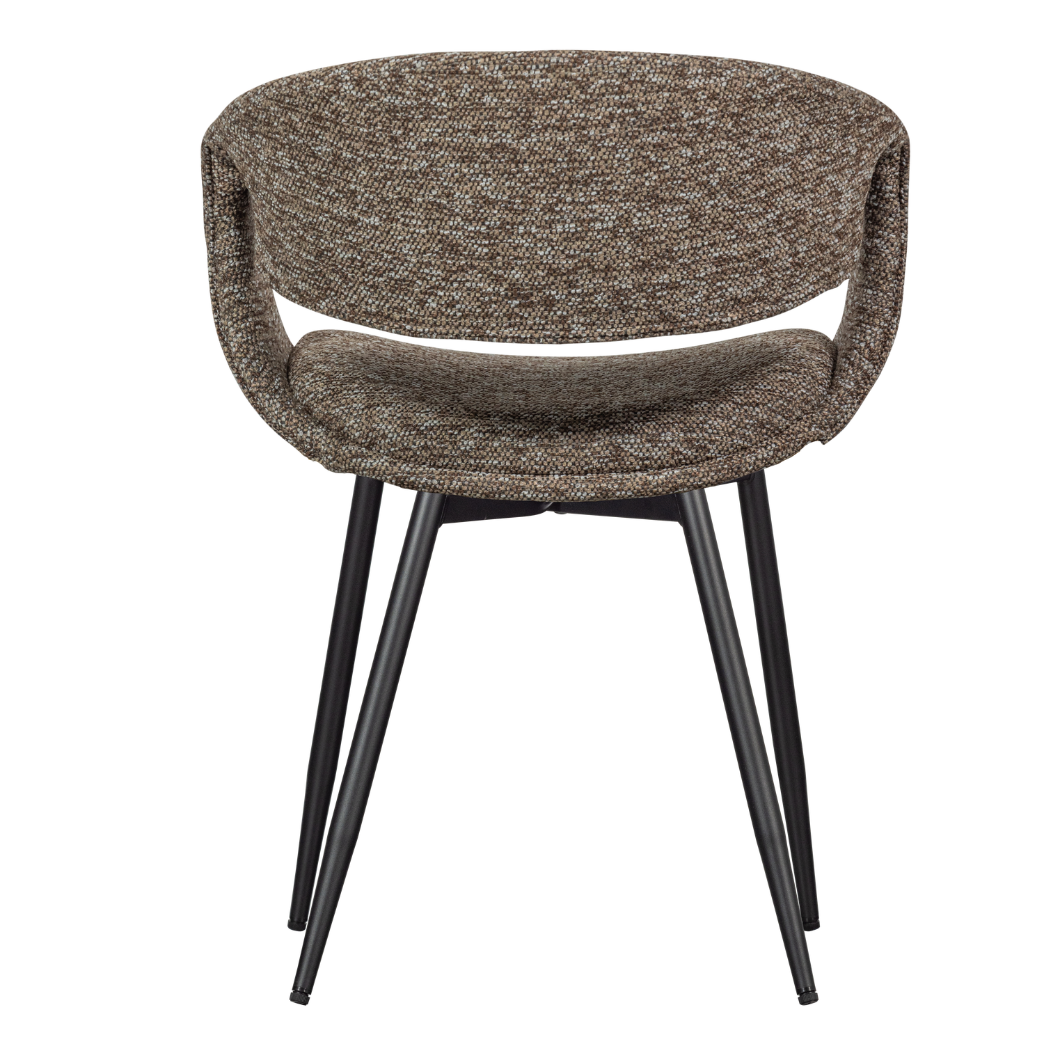 YOSSI DINING CHAIR BROWN WITH METAL LEG BLACK