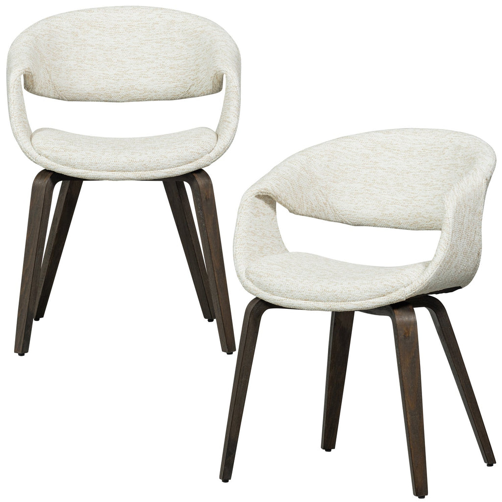 YOSSI DINING CHAIR NATURAL WITH WOODEN LEG DARK BROWN