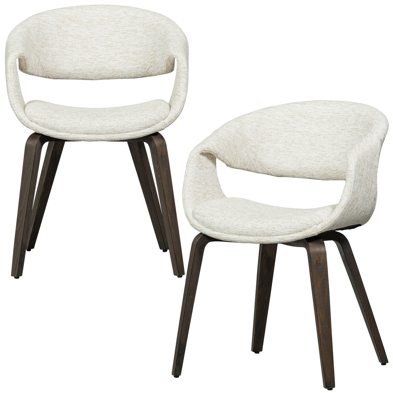 YOSSI DINING CHAIR NATURAL WITH WOODEN LEG DARK BROWN