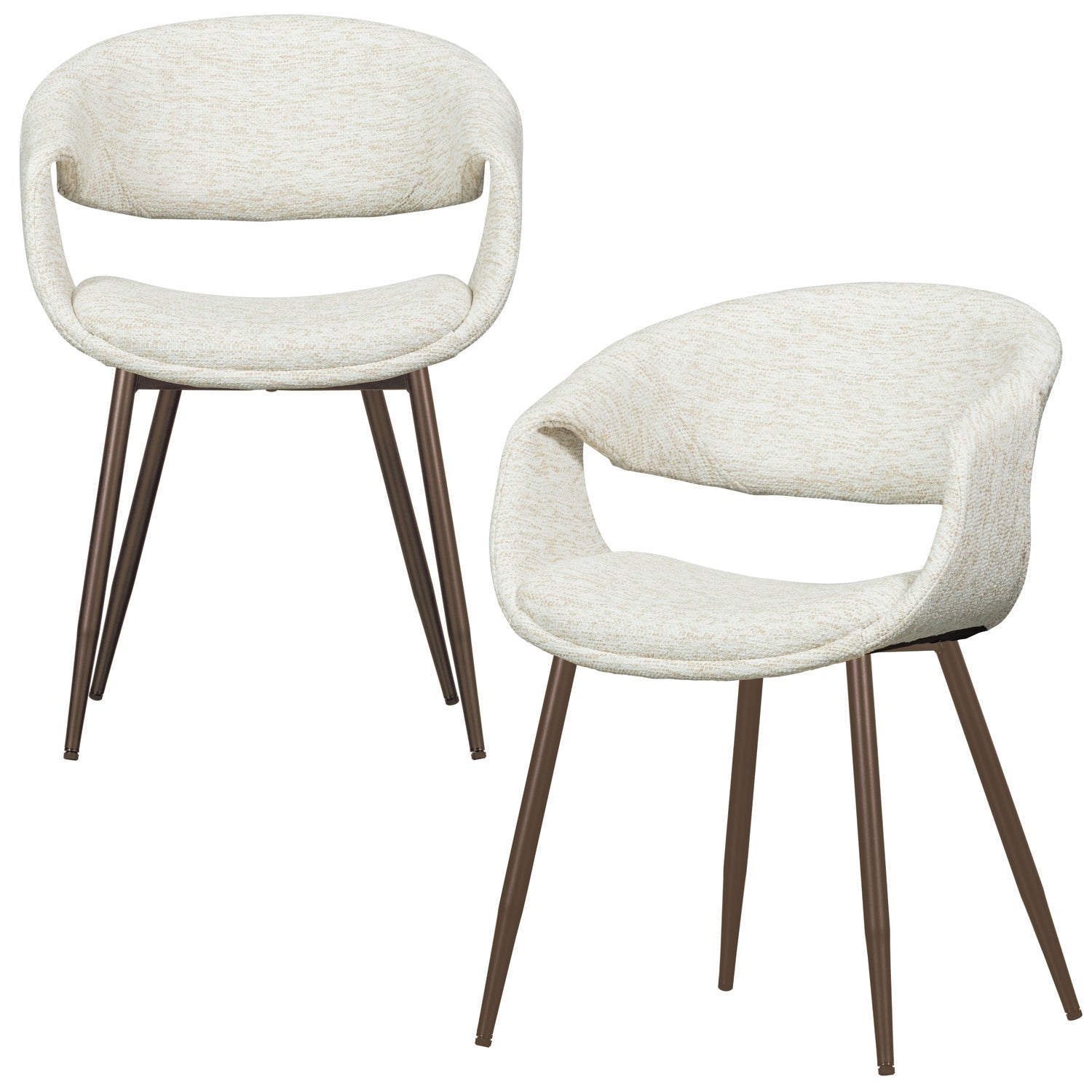 YOSSI DINING CHAIR NATURAL WITH METAL LEG COPPER