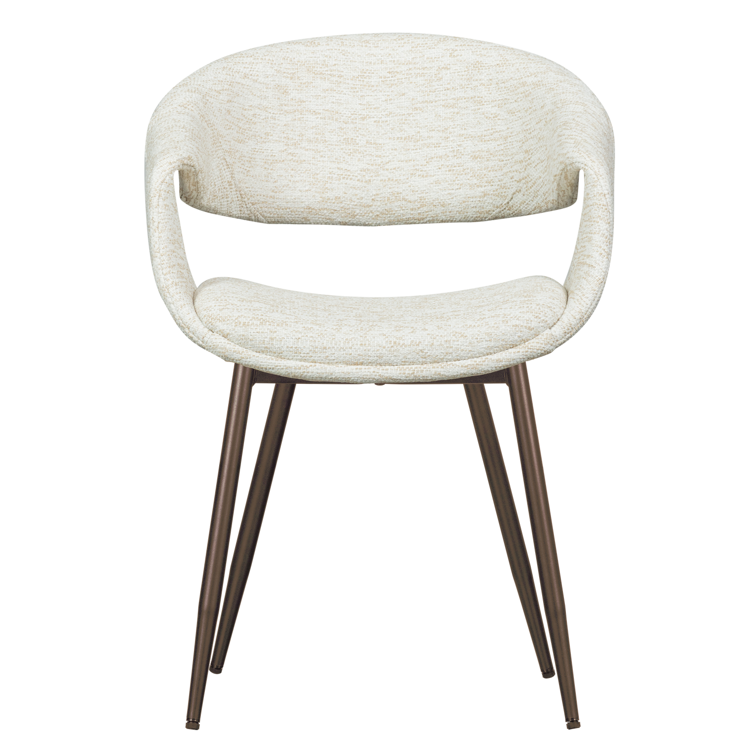 YOSSI DINING CHAIR NATURAL WITH METAL LEG COPPER