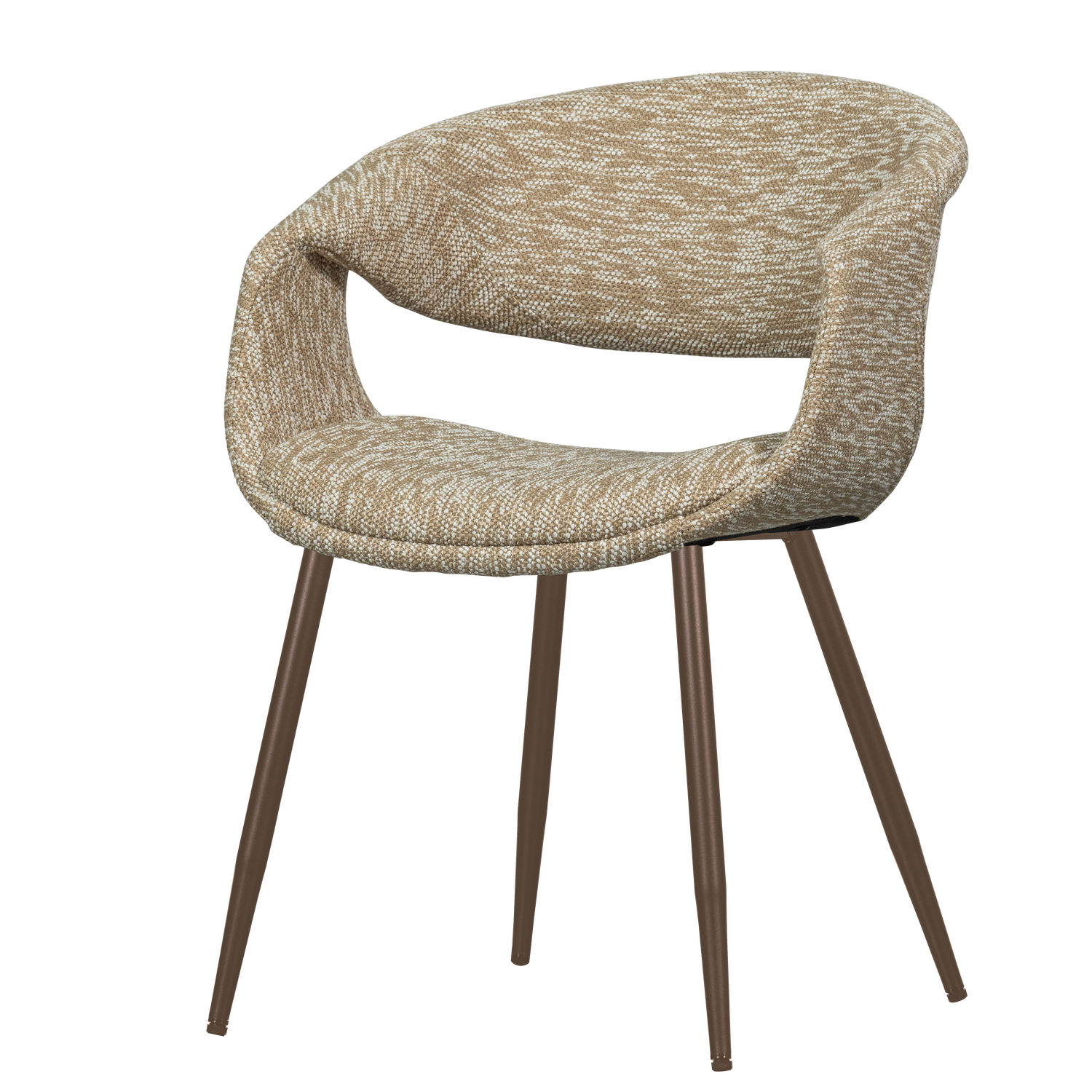 YOSSI DINING CHAIR SAND WITH METAL LEG COPPER