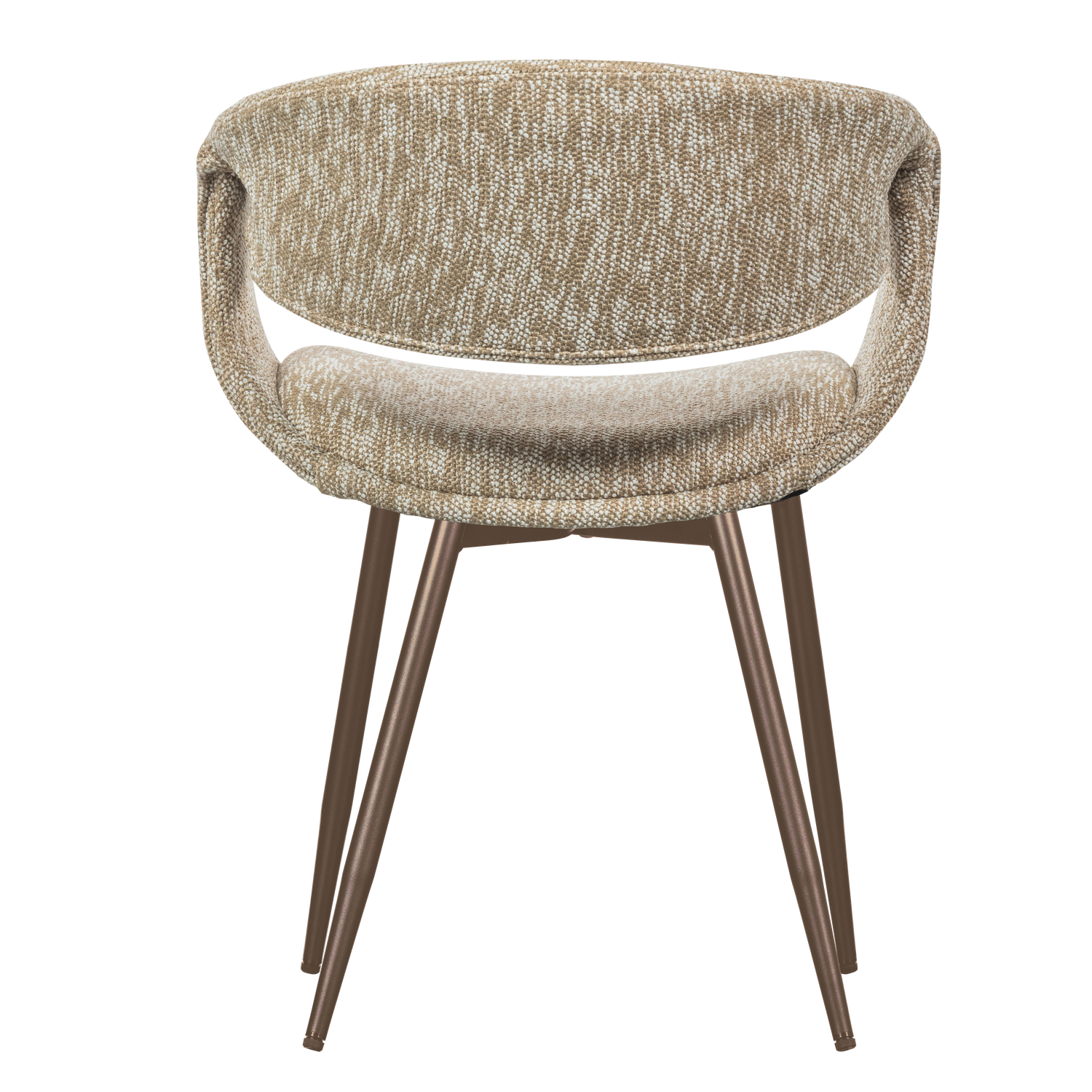 YOSSI DINING CHAIR SAND WITH METAL LEG COPPER