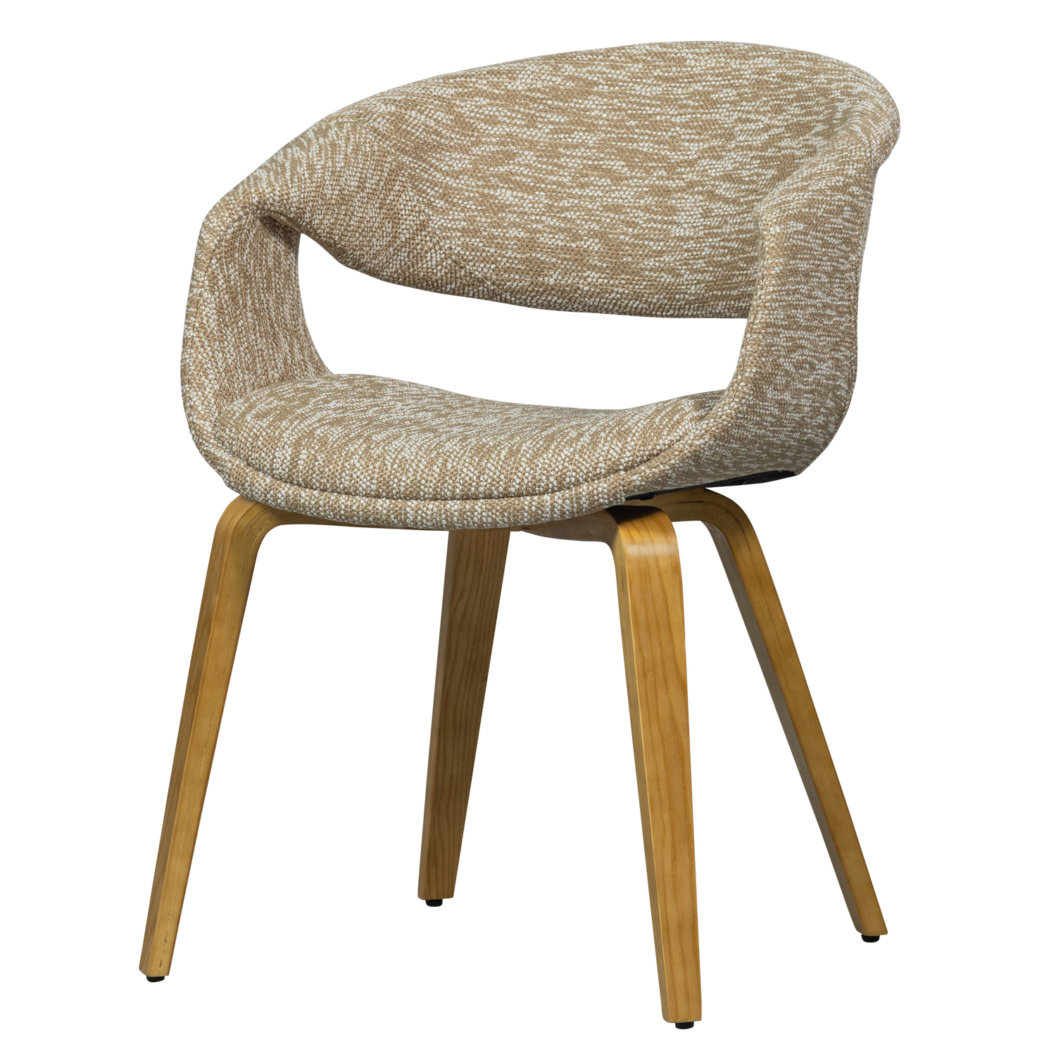 YOSSI DINING CHAIR SAND WITH WOODEN LEG NATURAL