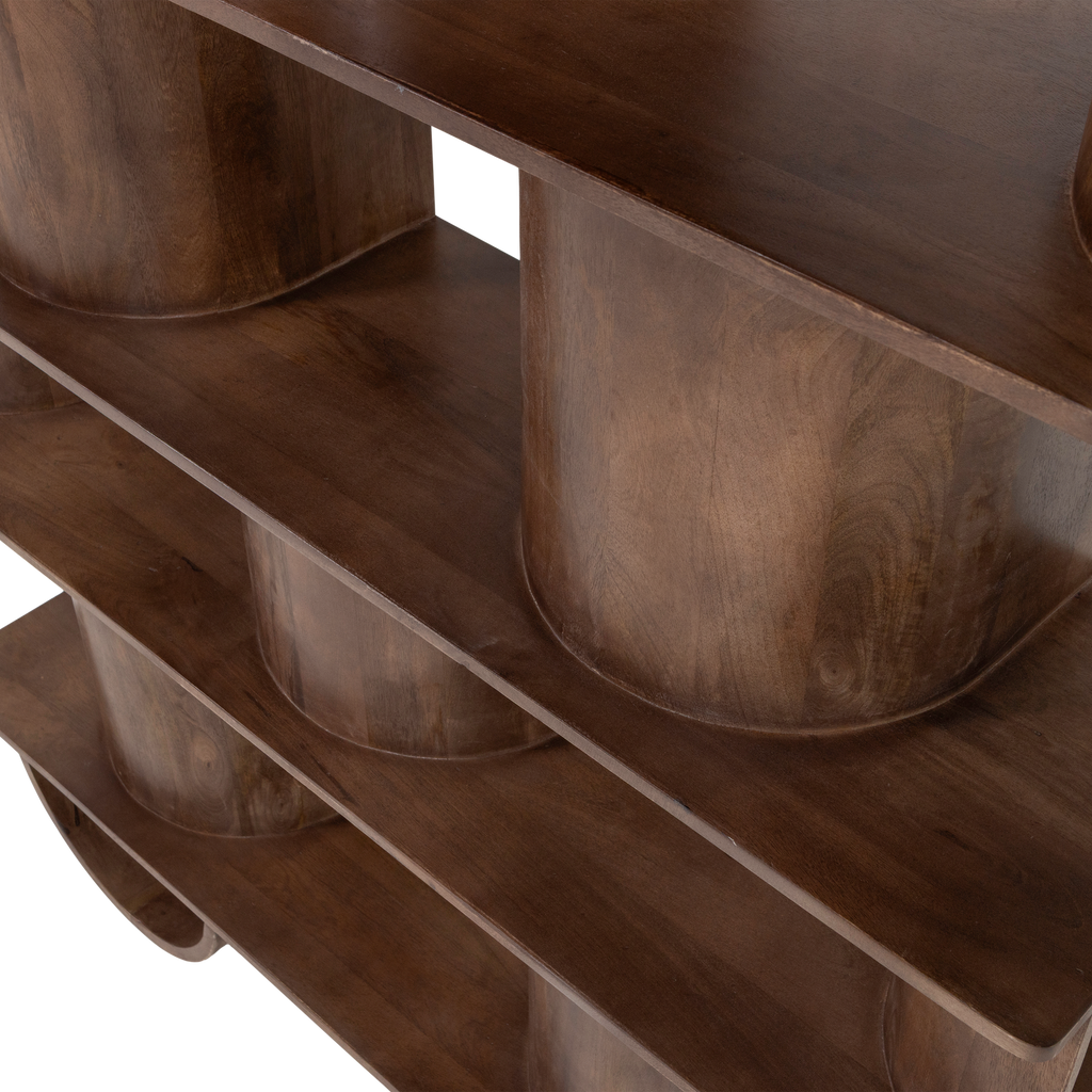 SINNE BOOKSHELF MANGO WOOD WALNUT 180x130CM