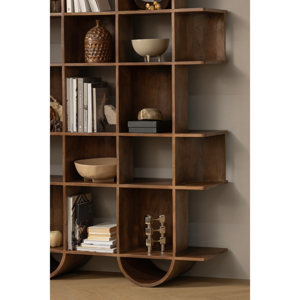 SINNE BOOKSHELF MANGO WOOD WALNUT 180x130CM
