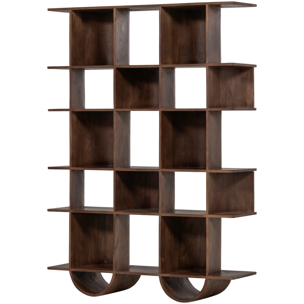 SINNE BOOKSHELF MANGO WOOD WALNUT 180x130CM
