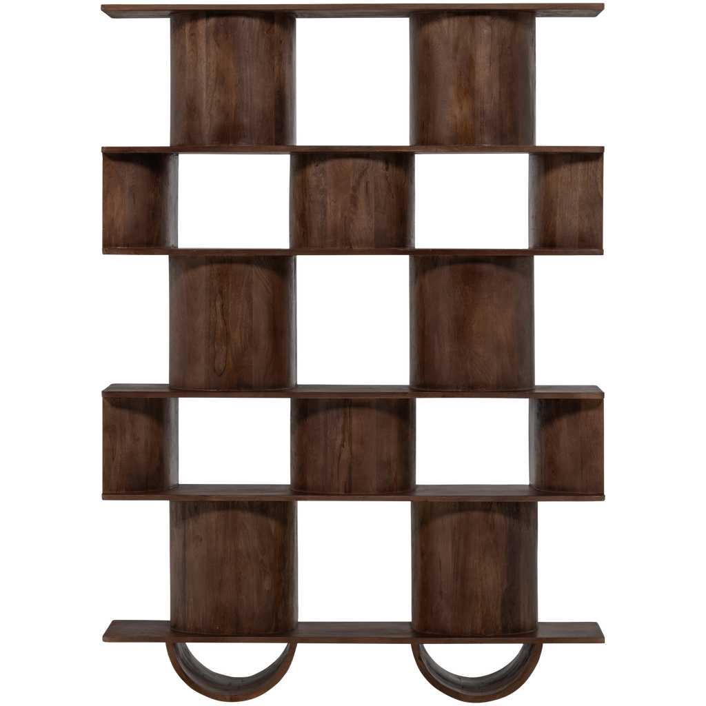 SINNE BOOKSHELF MANGO WOOD WALNUT 180x130CM