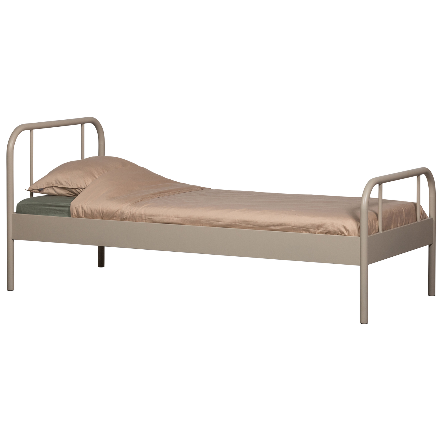 MATA SINGLE BED METAL SAND 90x200CM